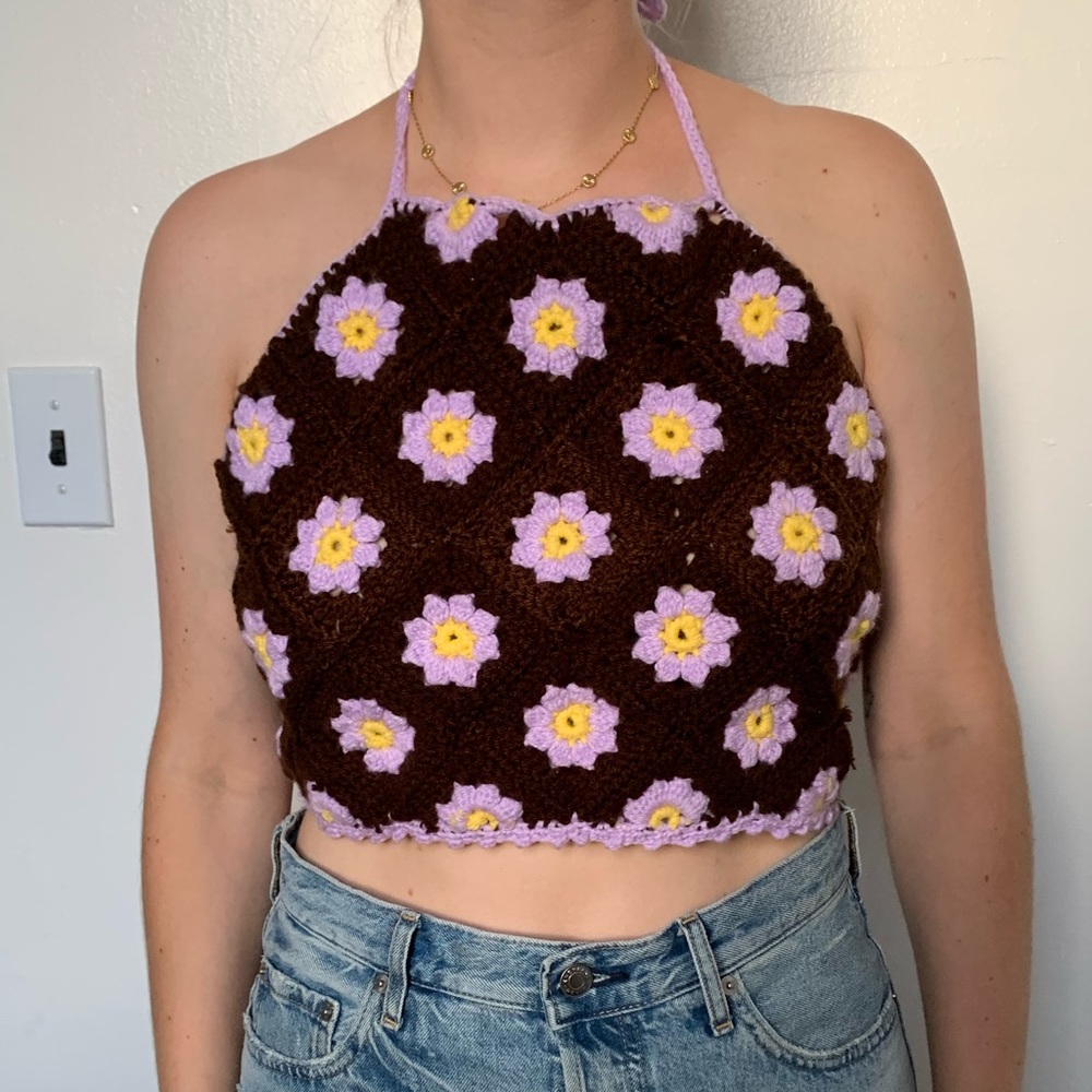 Vintage crochet halter top